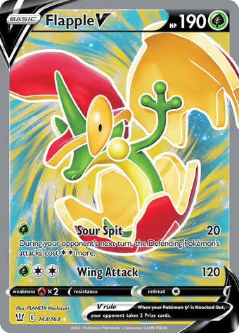 Flapple V Battle Styles Pokemon Card
