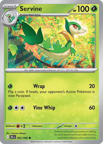 Servine Black Bolt Pokemon Card