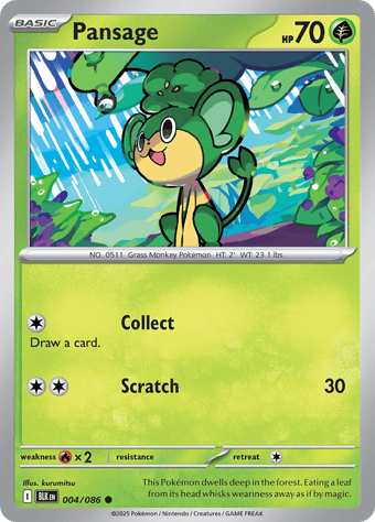 Pansage Black Bolt Pokemon Card