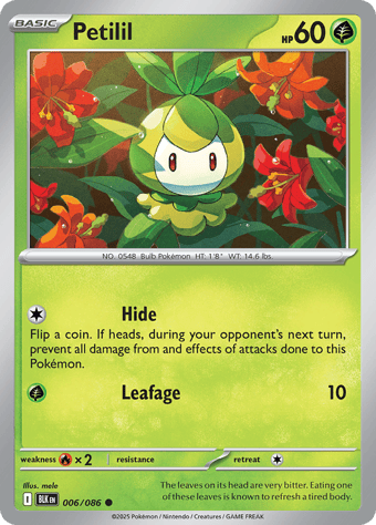 Petilil Black Bolt Pokemon Card