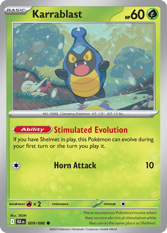 Karrablast Black Bolt Pokemon Card