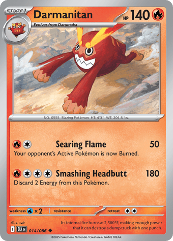 Darmanitan Black Bolt Pokemon Card
