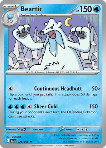 Beartic Black Bolt Pokemon Card