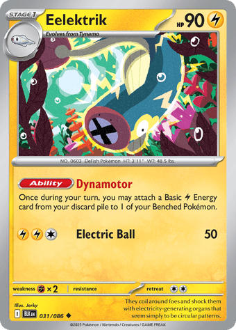 Eelektrik Black Bolt Pokemon Card