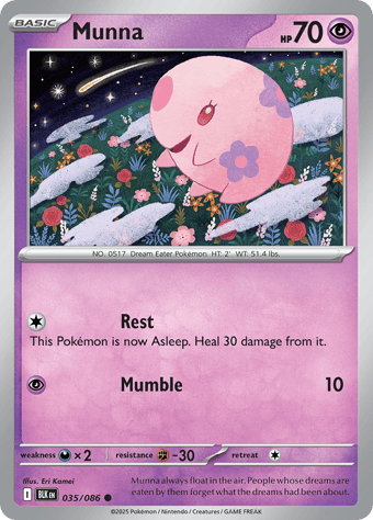 Munna Black Bolt Pokemon Card
