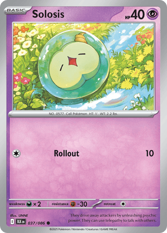 Solosis Black Bolt Pokemon Card