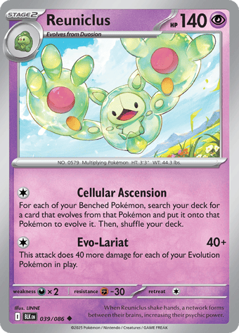 Reuniclus Black Bolt Pokemon Card