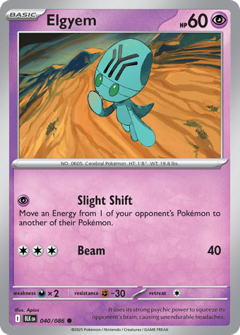 Elgyem Black Bolt Pokemon Card