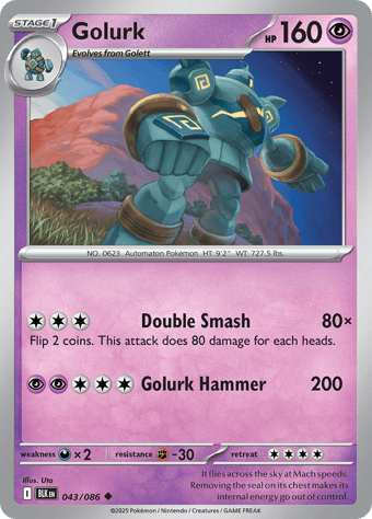Golurk Black Bolt Pokemon Card