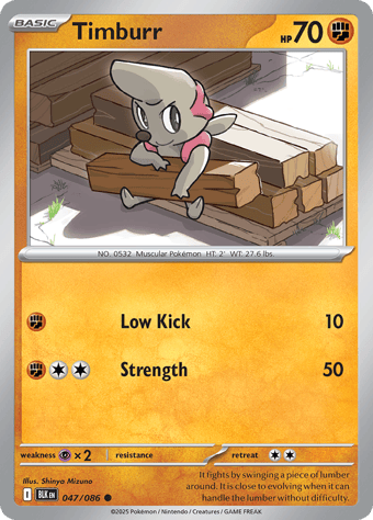 Timburr Black Bolt Pokemon Card