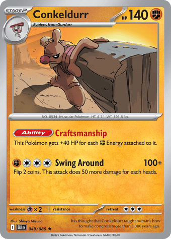 Conkeldurr Black Bolt Pokemon Card