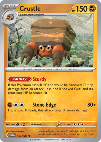 Crustle Black Bolt Pokemon Card