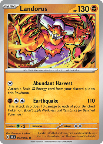 Landorus Black Bolt Pokemon Card