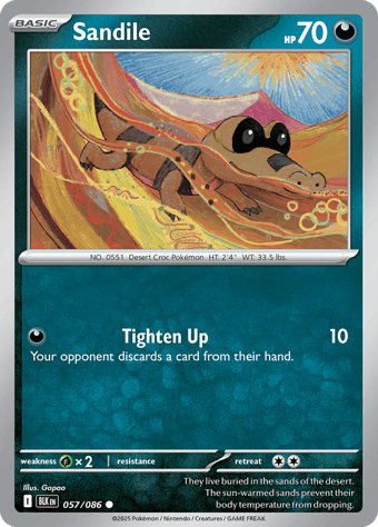 Sandile Black Bolt Pokemon Card