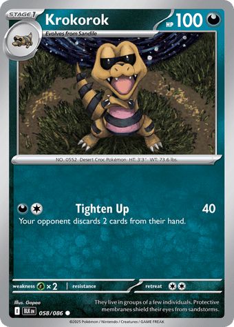 Krokorok Black Bolt Pokemon Card