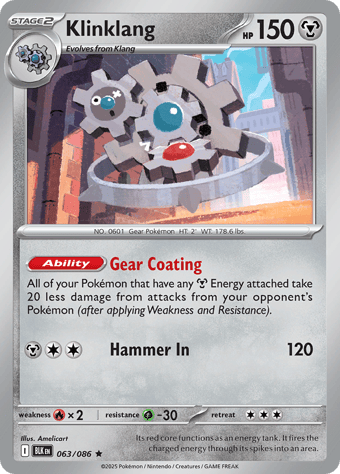 Klinklang Black Bolt Pokemon Card