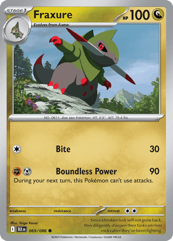 Fraxure Black Bolt Pokemon Card
