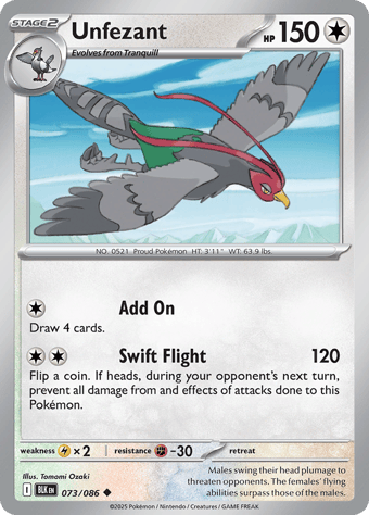 Unfezant Black Bolt Pokemon Card