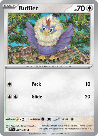 Rufflet Black Bolt Pokemon Card