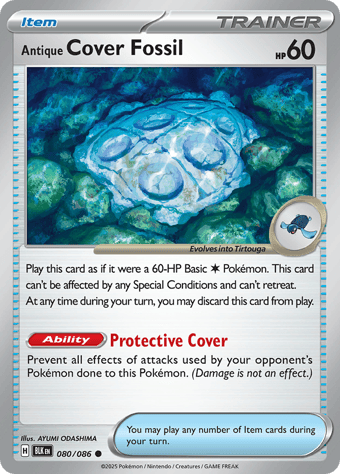 Antique Cover Fossil Black Bolt Pokemon Card