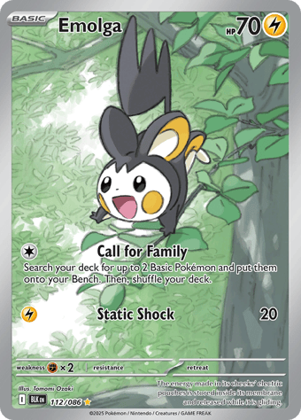 Emolga Black Bolt Pokemon Card