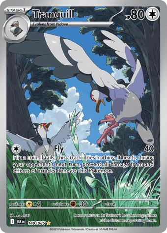 Tranquill Black Bolt Pokemon Card
