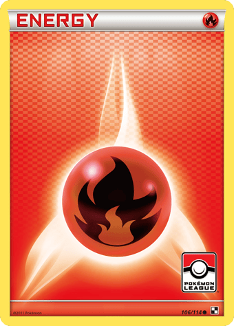 Fire Energy Black & White Pokemon Card