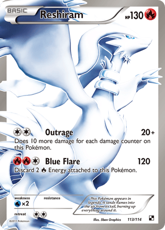 Reshiram Black & White Pokemon Card