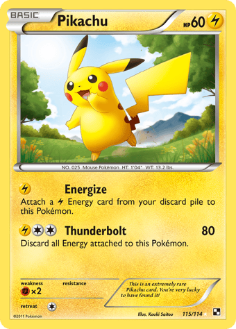 Pikachu Black & White Pokemon Card