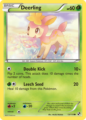 Deerling Black & White Pokemon Card