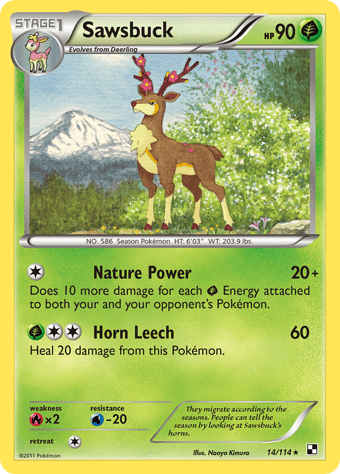 Sawsbuck Black & White Pokemon Card