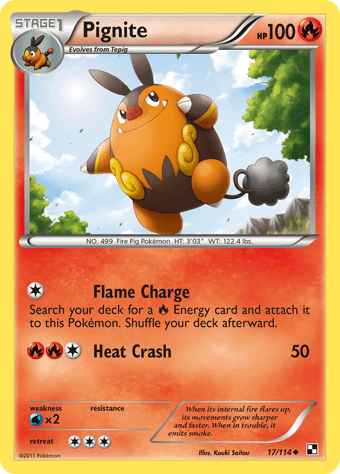 Pignite Black & White Pokemon Card