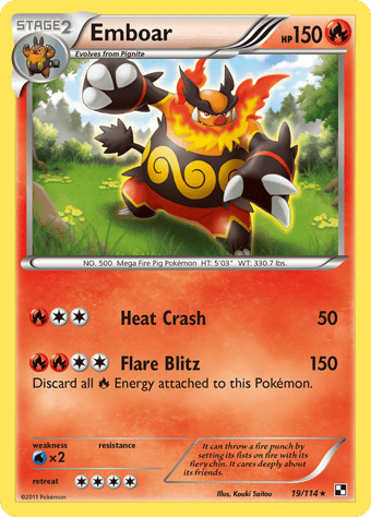 Emboar Black & White Pokemon Card