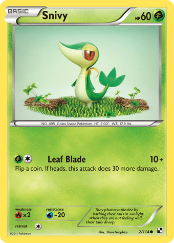 Snivy Black & White Pokemon Card