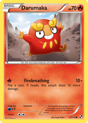 Darumaka Black & White Pokemon Card