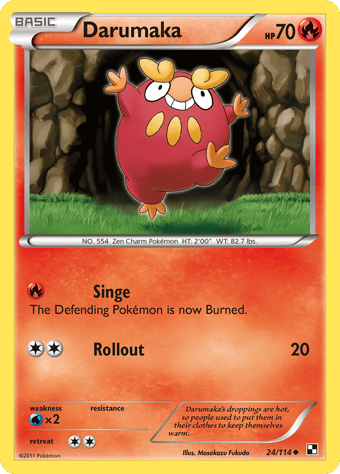 Darumaka Black & White Pokemon Card