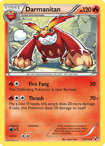 Darmanitan Black & White Pokemon Card