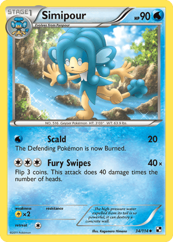 Simipour Black & White Pokemon Card