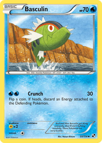 Basculin Black & White Pokemon Card