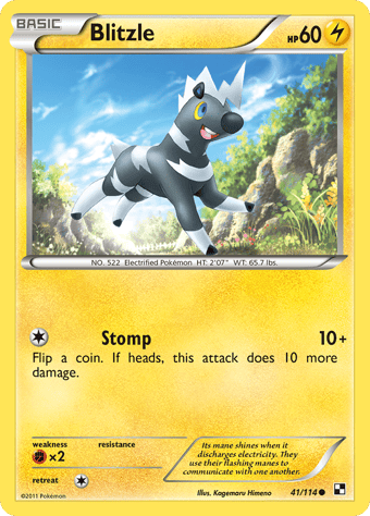 Blitzle Black & White Pokemon Card