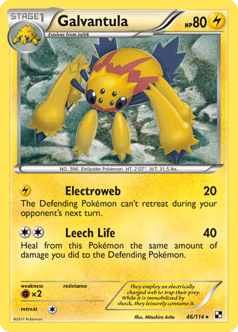 Galvantula Black & White Pokemon Card