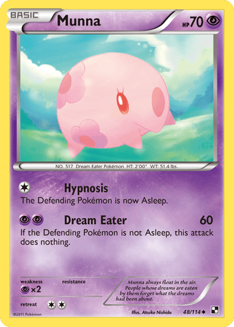 Munna Black & White Pokemon Card
