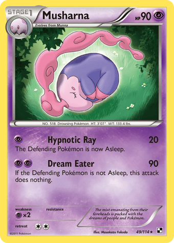 Musharna Black & White Pokemon Card