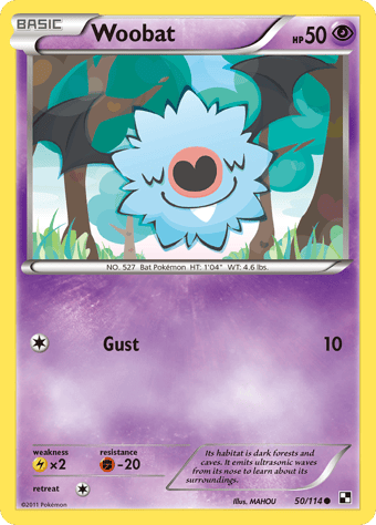 Woobat Black & White Pokemon Card