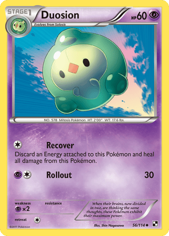 Duosion Black & White Pokemon Card