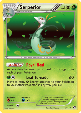 Serperior Black & White Pokemon Card