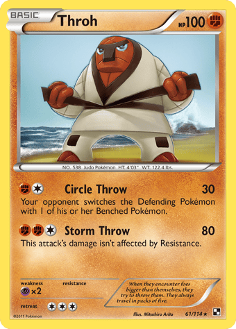 Throh Black & White Pokemon Card
