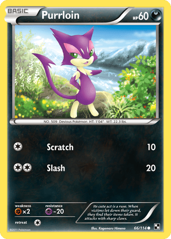 Purrloin Black & White Pokemon Card