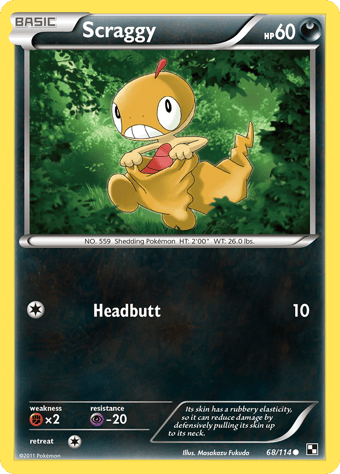 Scraggy Black & White Pokemon Card