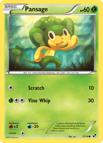 Pansage Black & White Pokemon Card
